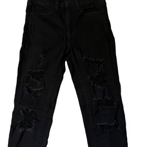 Black Ripped America Eagle Jeans